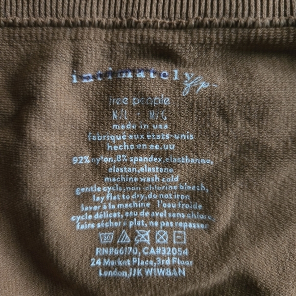 New Intimately Free People Seamless Ribbed Brown Biker Shorts NWOT Size M/L - Picture 11 of 11